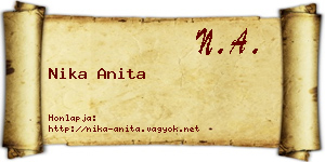 Nika Anita névjegykártya